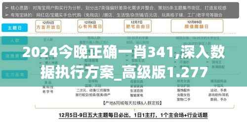 2024今晚正确一肖341,深入数据执行方案_高级版1.277