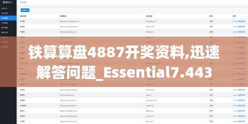 铁算算盘4887开奖资料,迅速解答问题_Essential7.443
