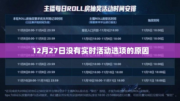 12月27日无实时活动选项原因解析