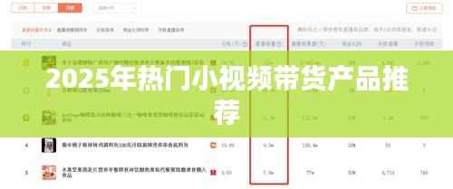「未来趋势」2025年热门小视频带货产品大盘点